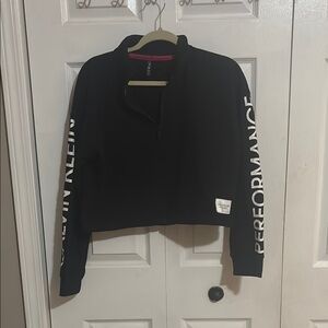 Calvin Klein Black Sweatshirt with Crop Style and Boxy Fit